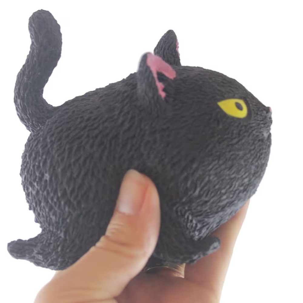 Pudgiez Cat Plush Squeeze Toy — Black - Picture 6 of 14